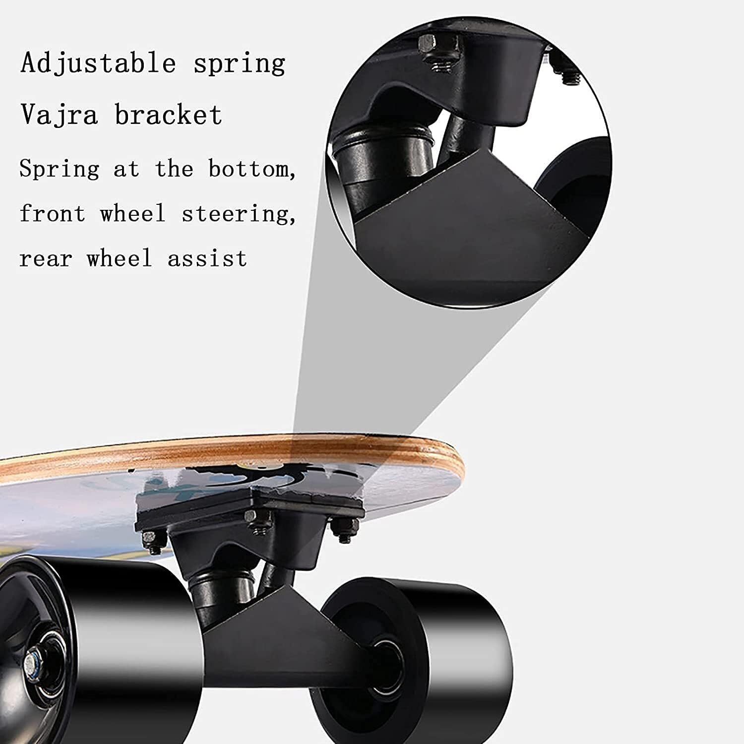 Four-Wheel Skateboard Double Kick Maple Concave Deck Cruiser Complete