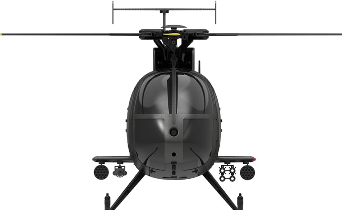 YU Xiang F119S MD500 RC Helicopter, 1/16 Scale 250-Class 2.4G 9CH RC Little Bird Helicopter with Flybarless Rotor Head, 6G/3D Switchable Modes and Openable Cockpit (Three Batteries(Black))