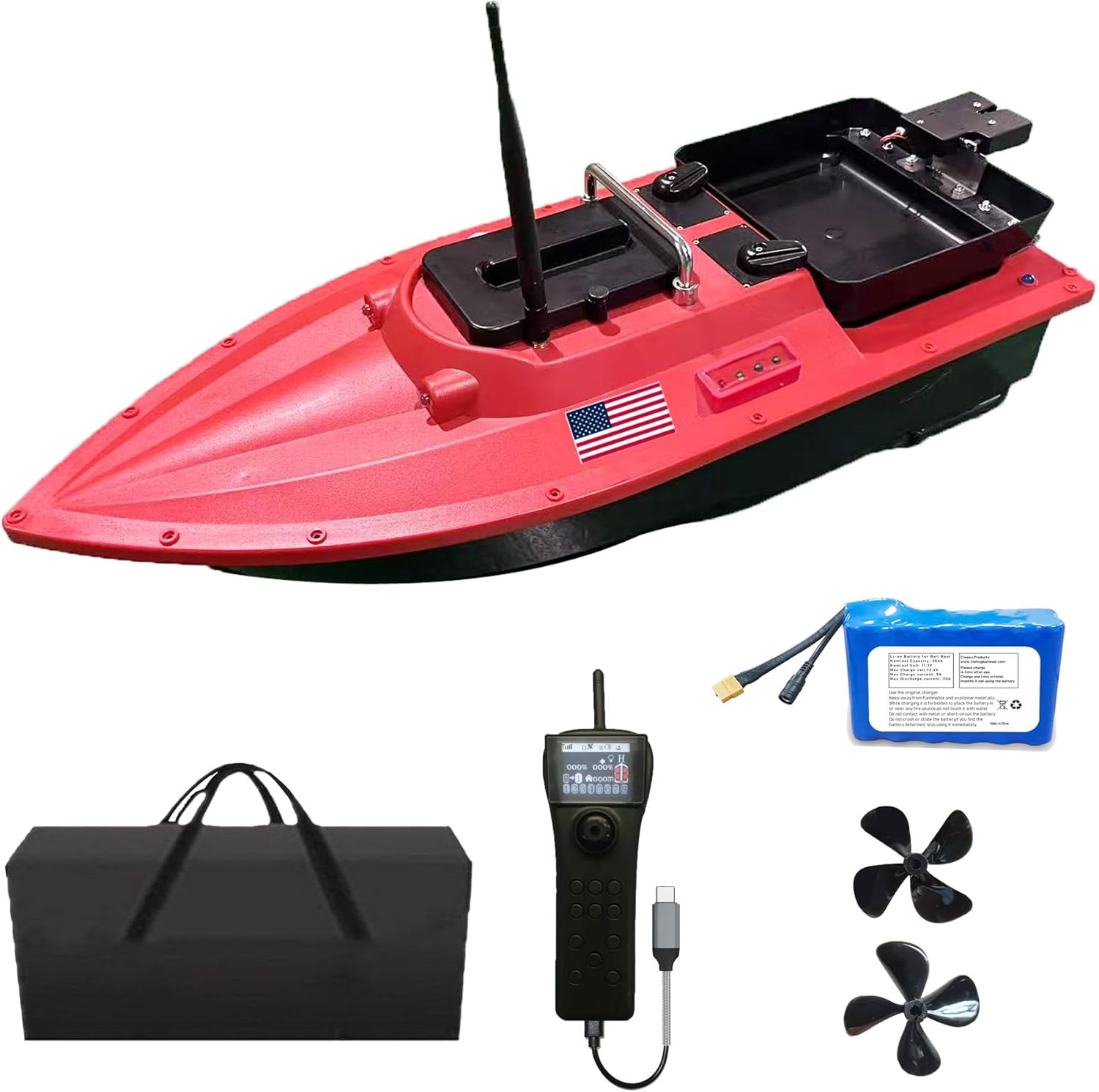JABOBOAT High Speed RC Fishing Bait Boats for Ocean Lake Fishing, 500M Range, 4.5KG Load, Cruise Control