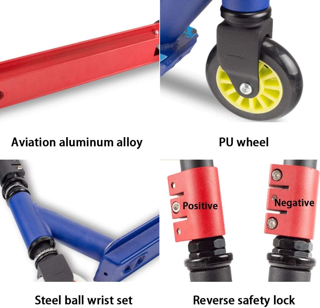 Scooters Pro Scooters for Adults T Handle Kick Scooter, Professional Competitive Scooter, College Students Club Scooters (Color : Red, Size : 65 * 52 * 93cm)