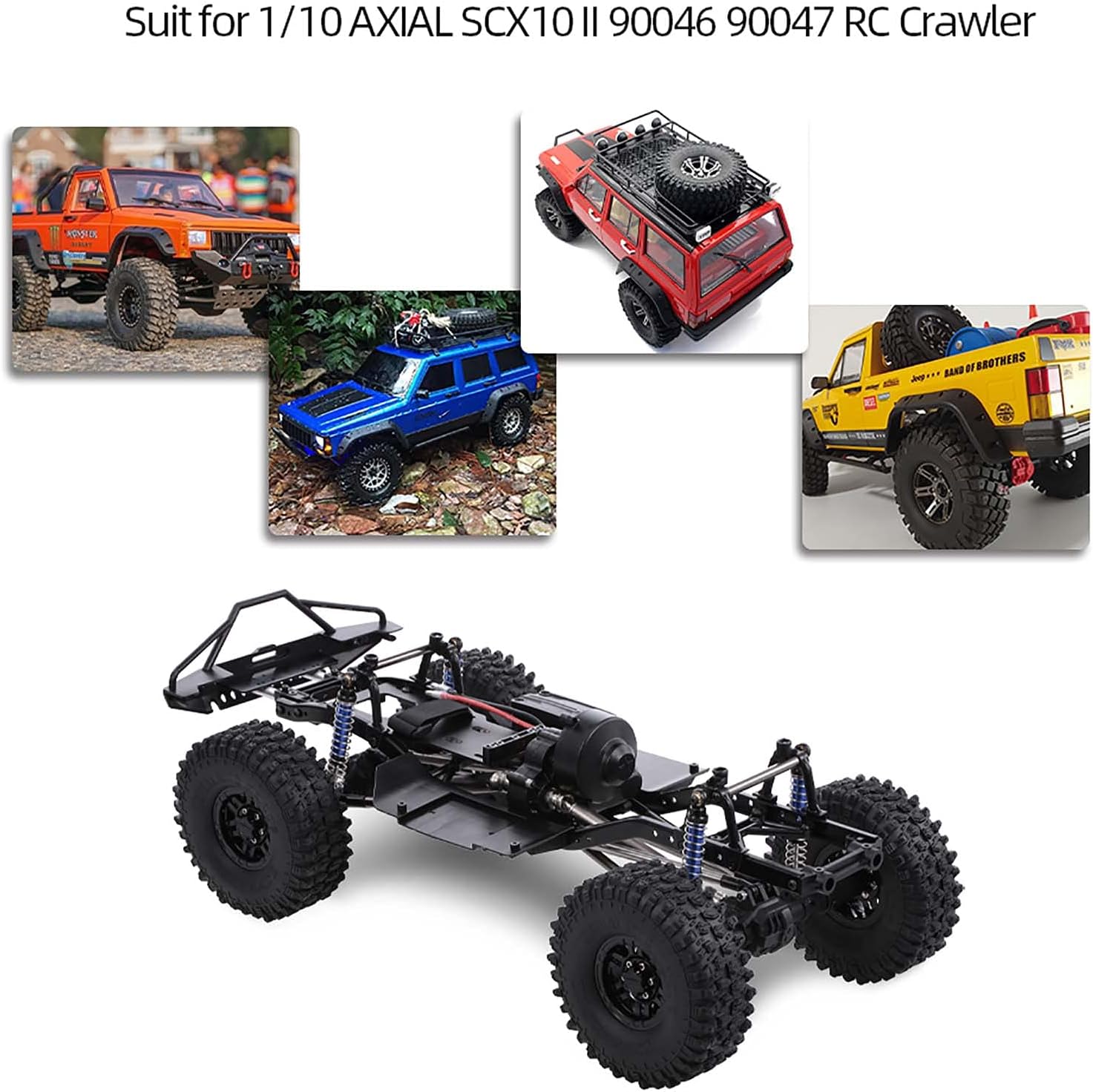 AUSTAR 313mm Wheelbase Chassis Frame w/Tries for 1/10 AXIAL SCX10 II 90046 90047 RC Crawler Climbing Car DIY