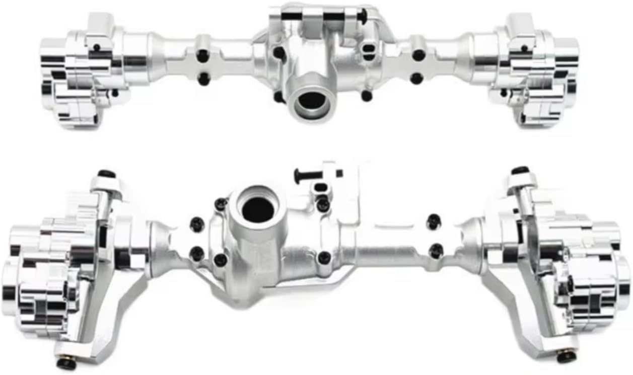 RC Axle Models For HuangBo R1001 R1002 R1003 1/10 Metal Front And Rear Axle Housing And Cups C For Seat RC Car Parts Upgrade Model(Silver,1set)