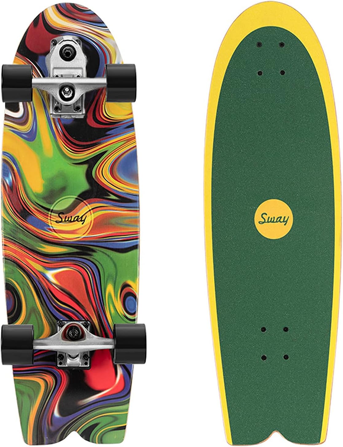 Longboard Double Kick Complete Board 107×22.5 cm with T-Tool High-Speed ABEC-7 Bearings 7 Layers of Maple 70×50mm PU Wheel Freeride Skating Cruiser Boards for Youths Adults Kids Beginners (A)