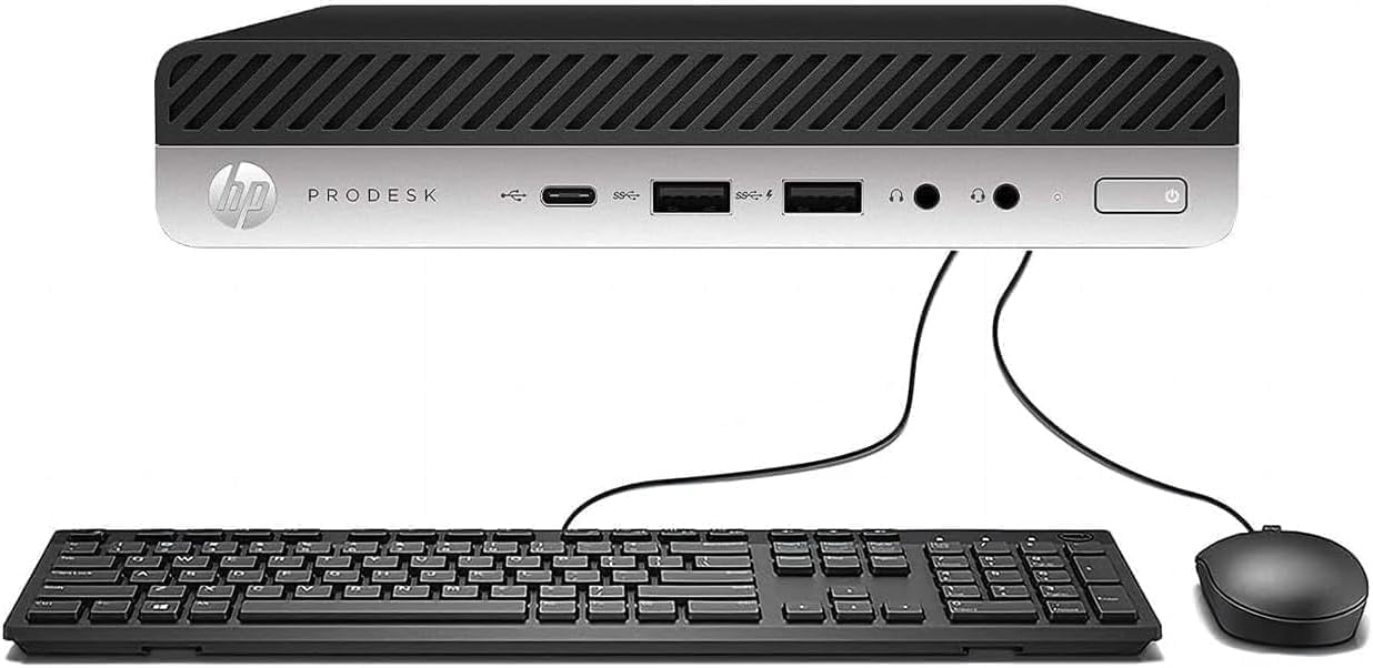 HP ProDesk 600 G4 Mini Business Desktop PC, Windows 11 Pro, Intel Core i5-8500T, 8 GB DDR4 SDRAM, 256 GB SSD, Keyboard and Mouse, USB WiFi, USB Bluetooth (Renewed)