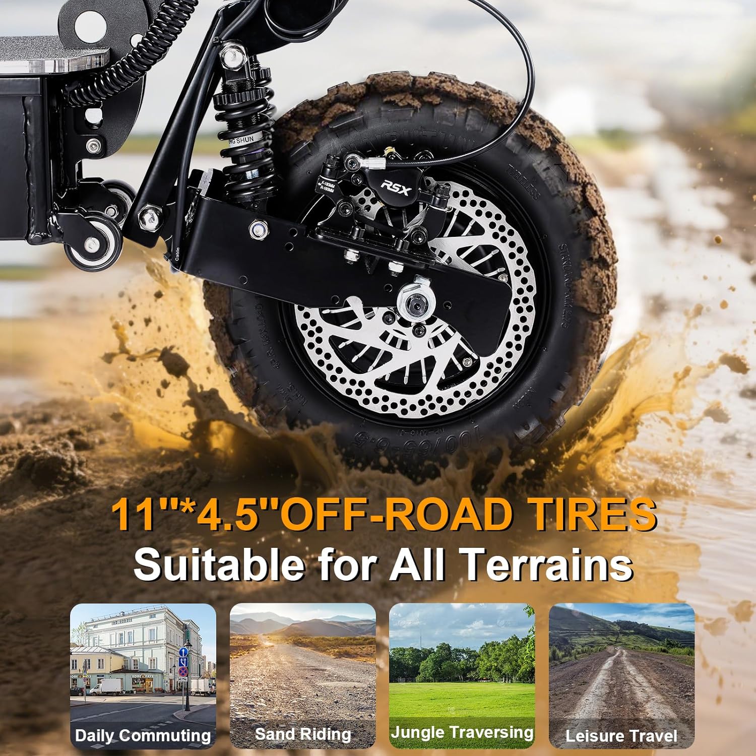 Electric Scooter for Adults, 1200/1600/5000/5600W Dual Motor Fast E Scooter, Up to 35-50 MPH Top Speed & 35-52 Miles Long Range, Dual Brake, Off-Road Tires, Foldable Scooter(UL Certificated)