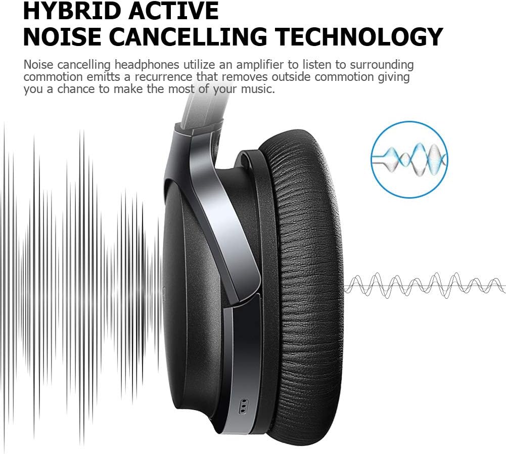 Edifier W860NB Wireless Active Noise Cancelling Headphones with Microphone Hybrid ANC Bluetooth Earphones with Touch Control for TV Computer Cellphones