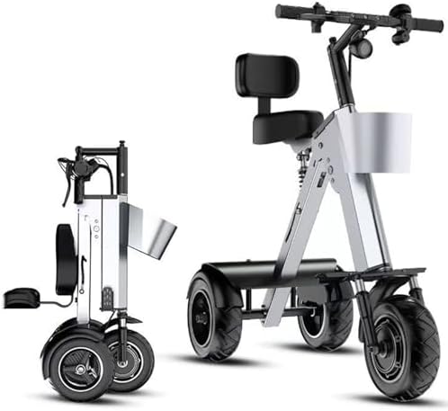 Foldable 3 Wheel Electric Scooter Tricycle for Adults Electric Trike with 450W Motor and Removable 36V Battery with Reverse Function