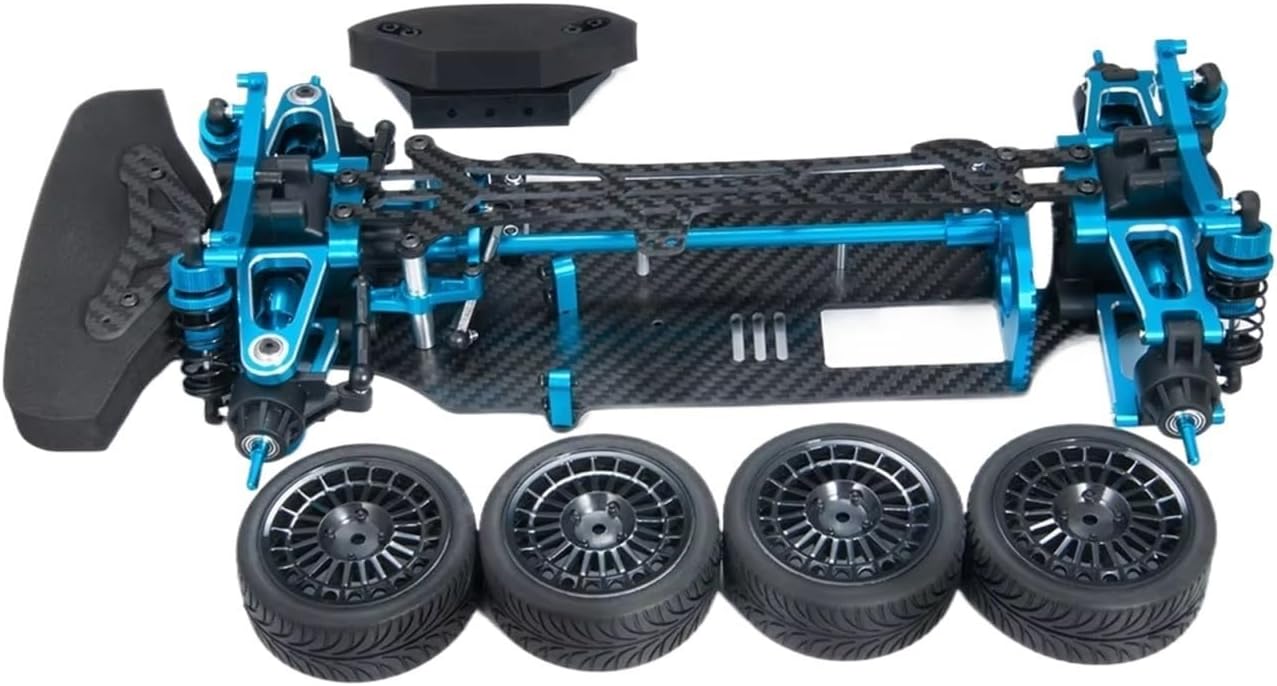 RC Car Accessories Compatible with Tamiya TT01 Metal Frame for Chassis with Shock Absorbers Wheels Belt Drive 1/10 RC Car Parts