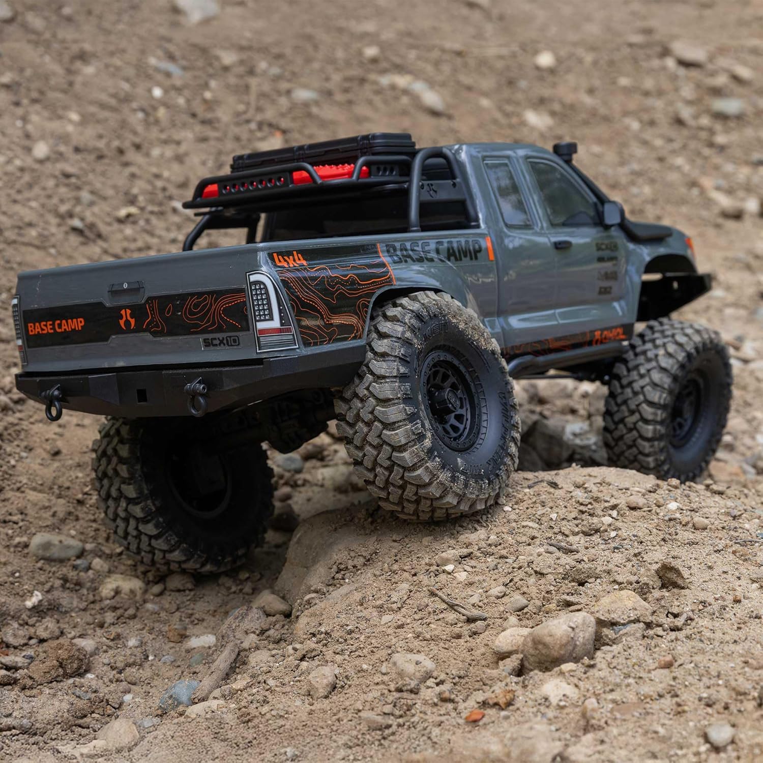 Axial RC Truck 1/10 SCX10 III Base Camp 4X4 Rock Crawler Brushed RTR (Battery and Charger Not Included), Gray, AXI-1375T2