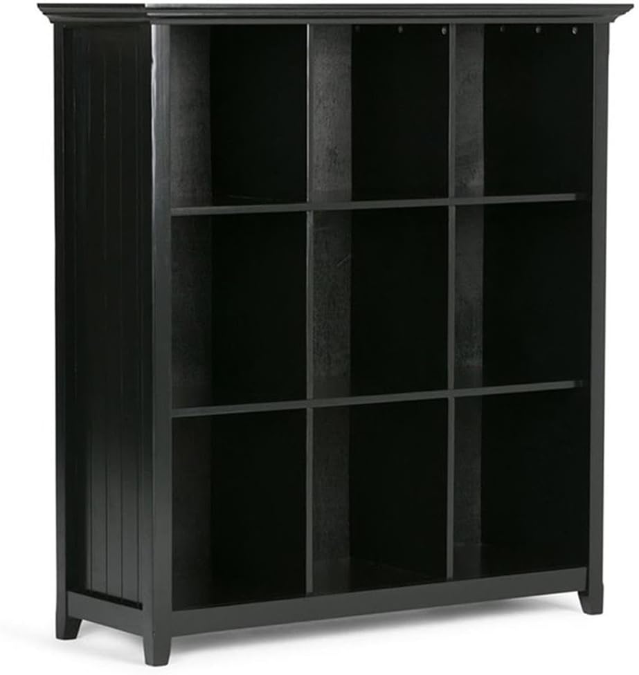 Trent Home Wood Transitional 9 Cube Bookcase and Unit in Black