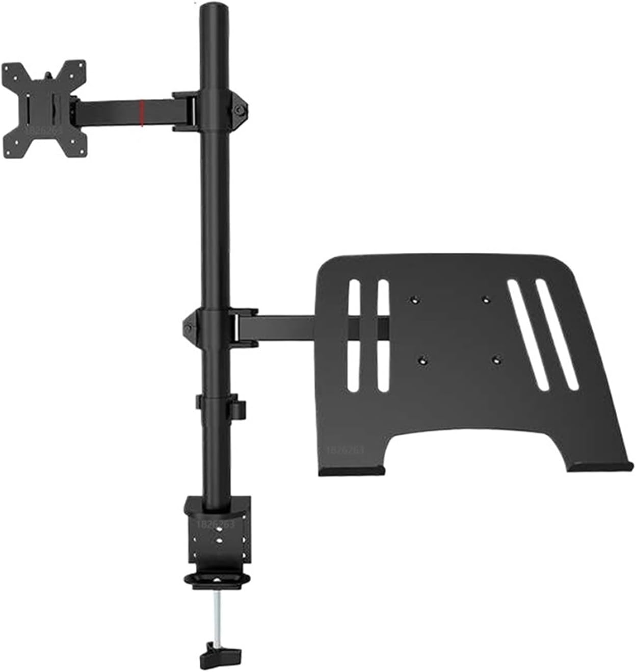 Dual LCD monitor desktop mount fully adjustable stand with extra laptop tray for laptops up to 17