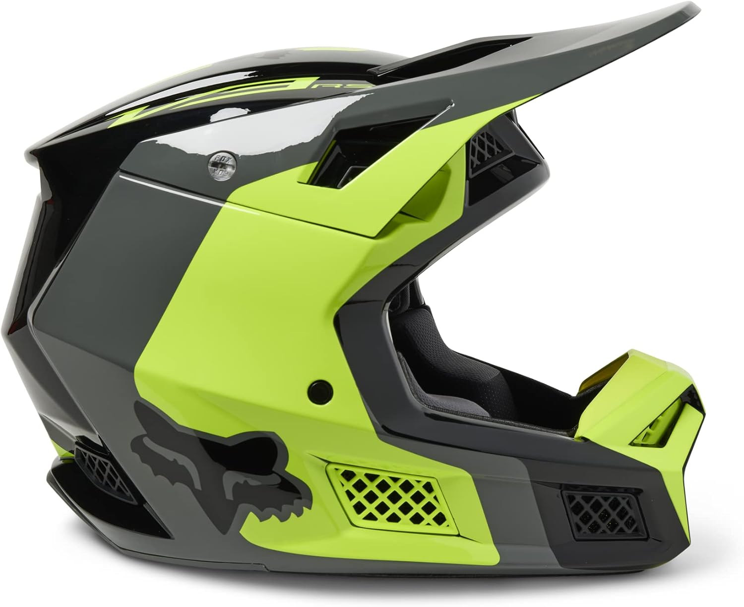 Fox Racing Unisex V3 RS Motocross Dirt Bike Helmet, Fluorescent Yellow, Small