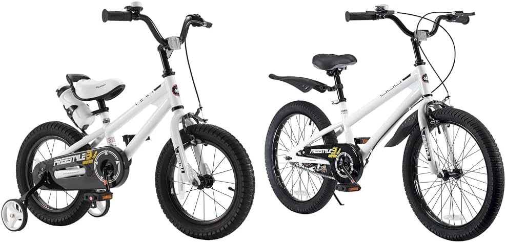 Royalbaby Freestyle Kids Bike Boys Girls with Training Wheels & Hand Brakes 16 Inch & 20 Inch Wheel Bicycle for Ages 4-10 Years