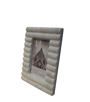 4 x 6 White Rippled Marble Tabletop Picture Frame by Place & Time