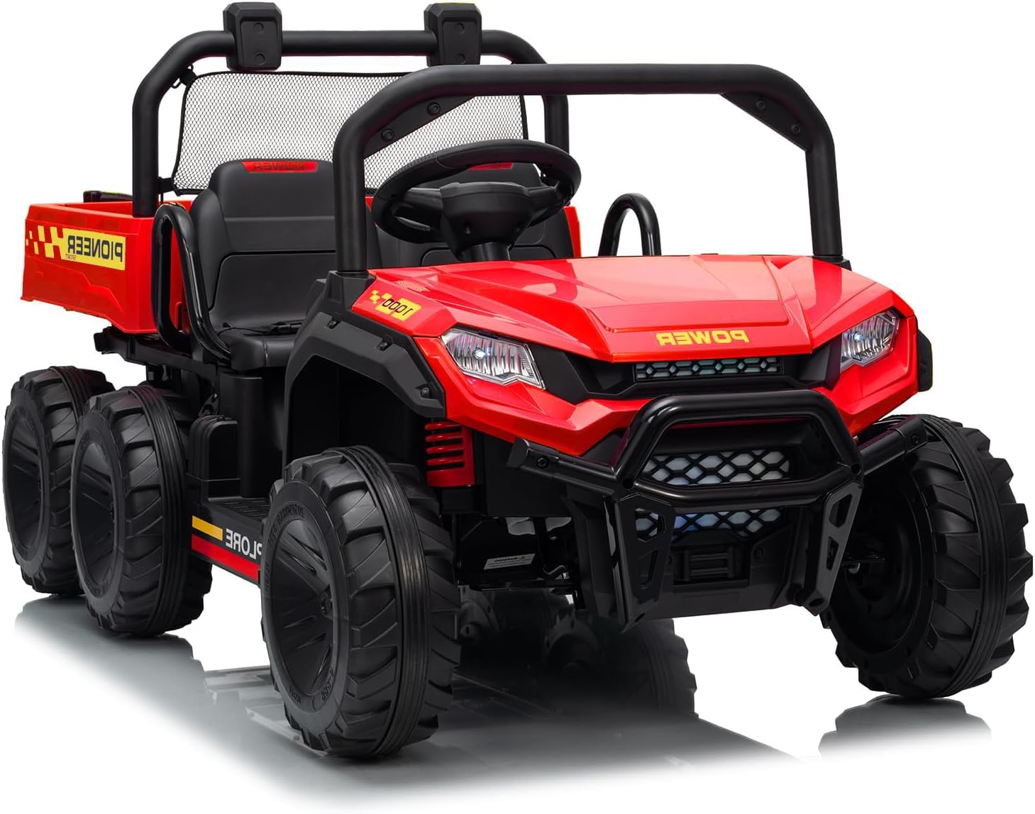 24V Electric Ride-on Dump Truck for Kids, 4WD Ride-On Car for Kids, 2-Seater UTV with Remote Control, Off-Road Electric Vehicle for Boys & Girls Outdoor Play