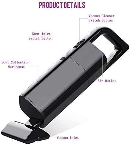 QERMXYRI Car Vacuum Cleaner, Mini 12V Insurance car high-Power Handheld Vacuum Cleaner, air Purifier car Home air freshener(Black)