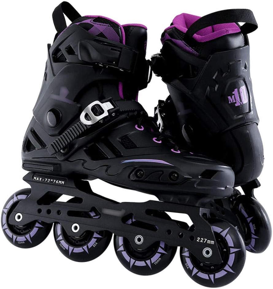 Inline Skate Professional Flat Figure Skates Skates Unisex (Black purple US12)