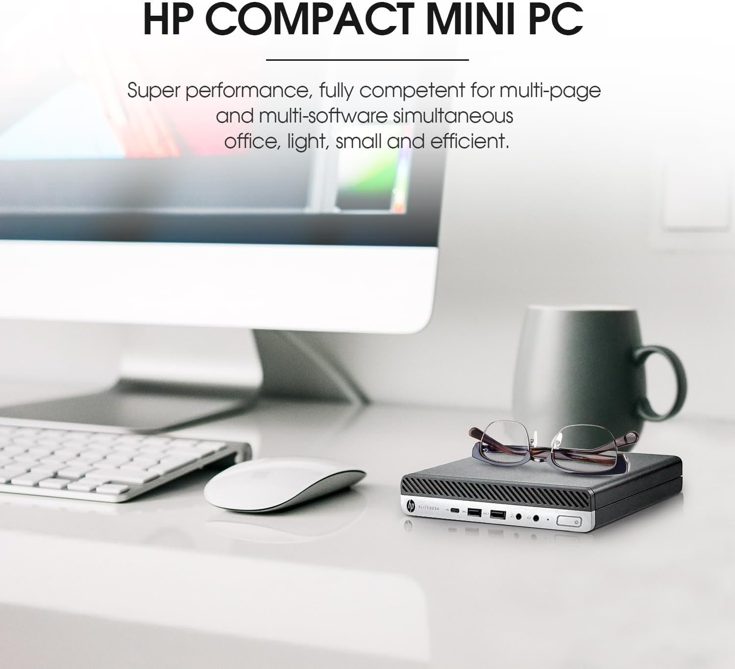 HP Elitedesk 800 G4 Mini PC Desktop w/ 23.8