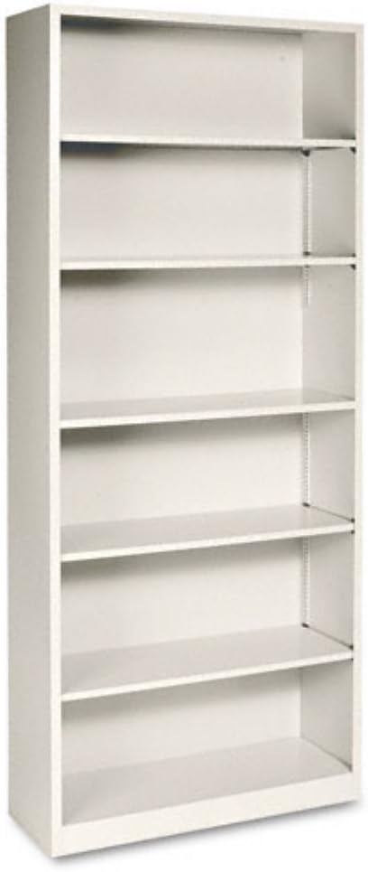 HON S82ABCL Metal Bookcase, Six-Shelf, 34-1/2w x 12-5/8d x 81-1/8h, Putty
