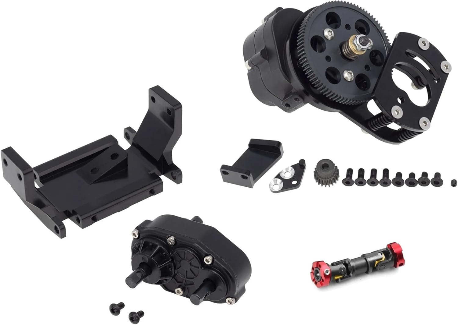 RC Crawlers Spare Parts For Gelande II FJ40 G2 D90 D110 For Defender 1/10 Metal R3 Single Speed Transmission Transfer Case Gearbox RC Crawler Car(1 Set,B)