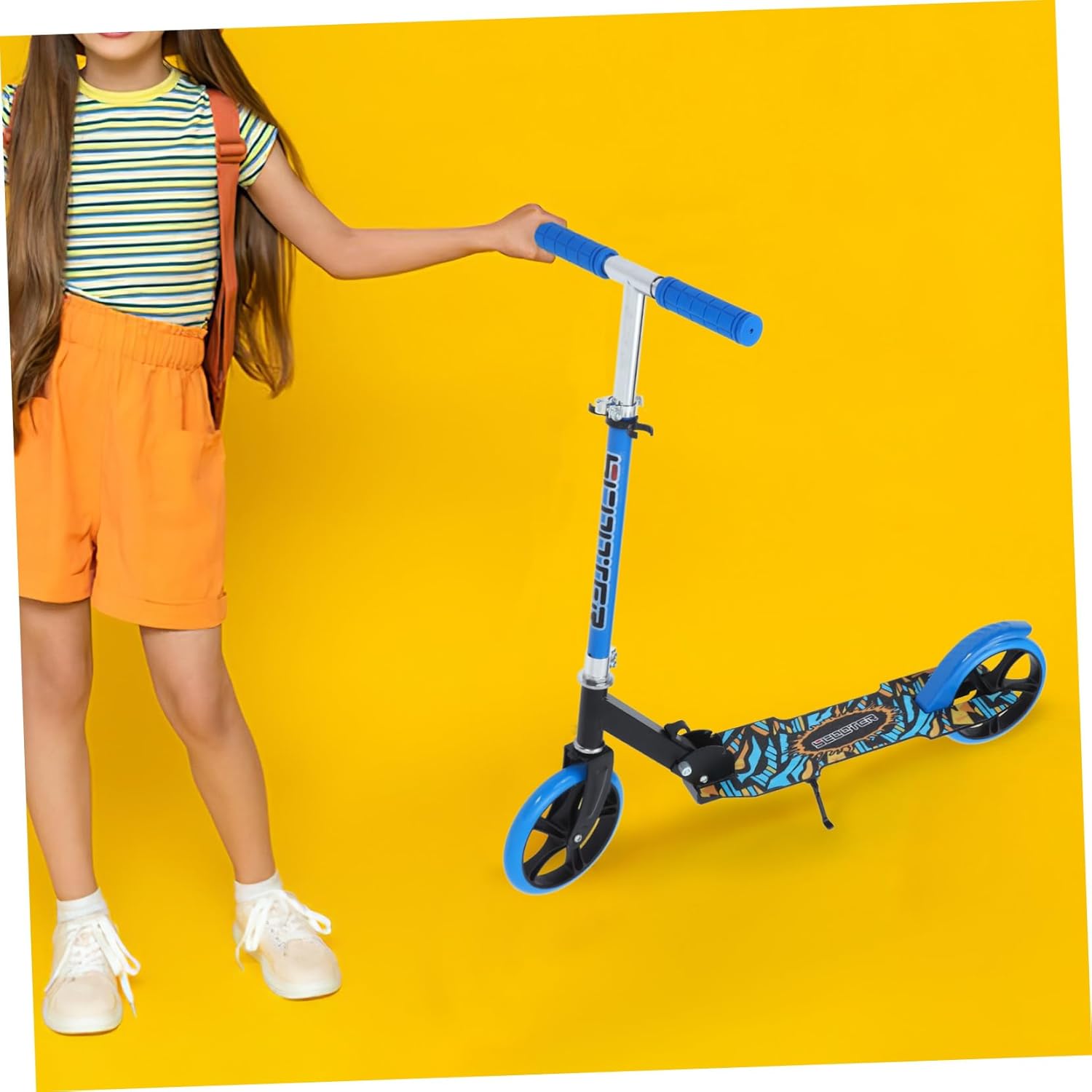 Lightweight Foldable Kick Scooter for and Teens Portable Two- Transport for Outdoor Exercise and School Carry Blue Scooter for Boys