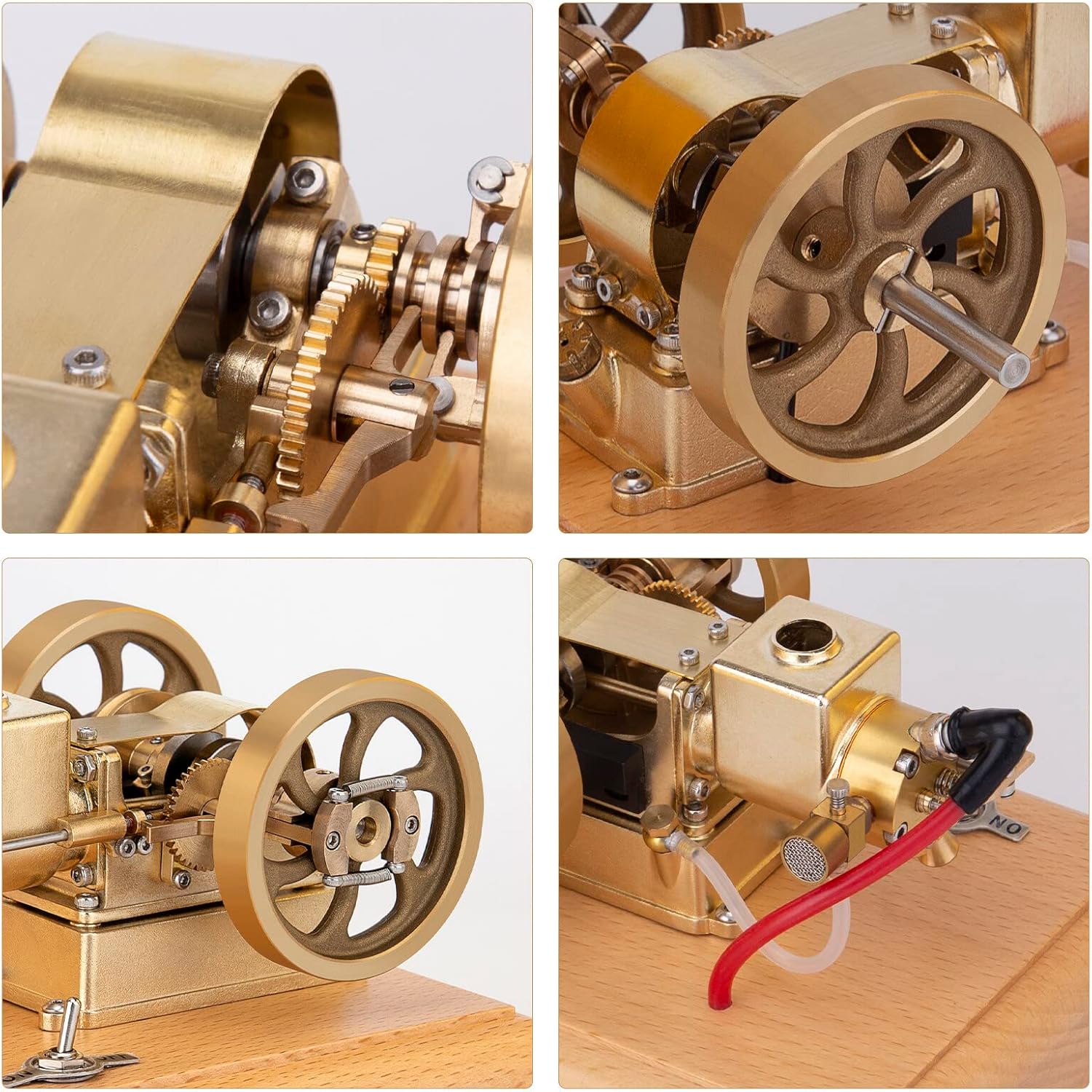 1.6CC Hit and Miss Engine Model Kit That Runs – Evaporative Water-Cooled 4 Stroke Horizontal Gasoline Engine Collectible Internal Combustion Model for Adults Hobbyists