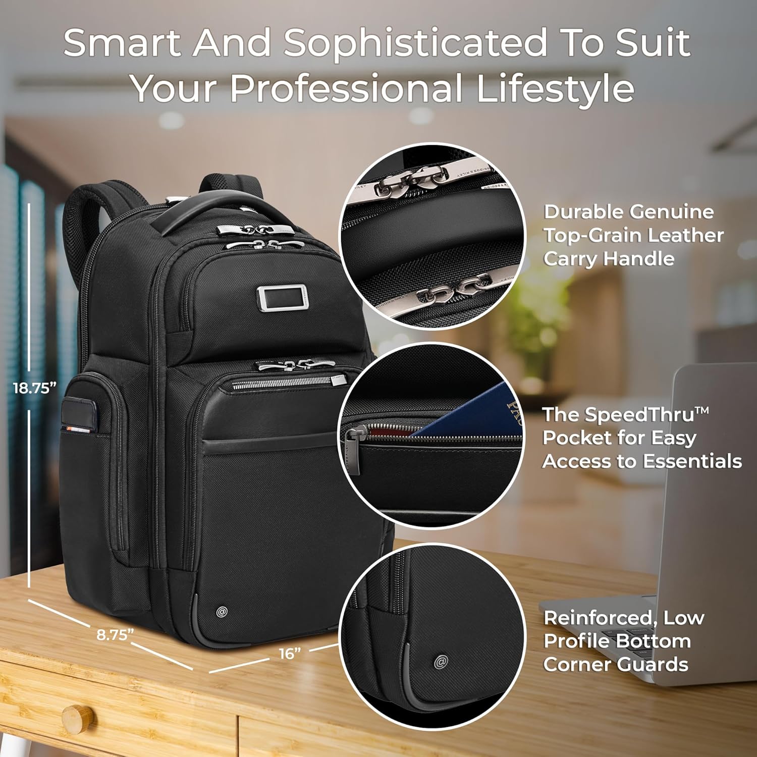 Briggs & Riley Large Cargo Backpack for Women & Men - Laptop Backpack, For Work & Travel, Spacious & Durable, Padded Straps, Fits up to 17