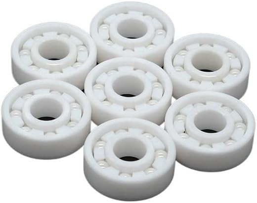 SUOFEILAIMU Full Ceramic 608 Bearing ZrO2/Si3N4 Ceramic Inline Speed Skates Bearings 7 Beads 608RS Fast Bering (Color : 16 pcs White Ceramic)