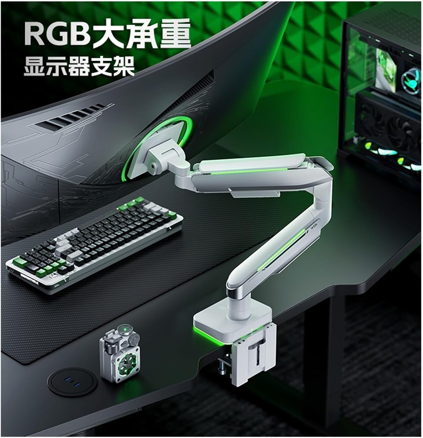 Monitor Stand Cantilever Computer Screen Lift Base T18W Hairtail Display Stand(Dark Gray)