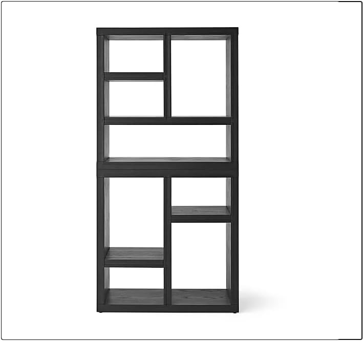 Durable Wood Stackable Modular Bookcase, Charcoal