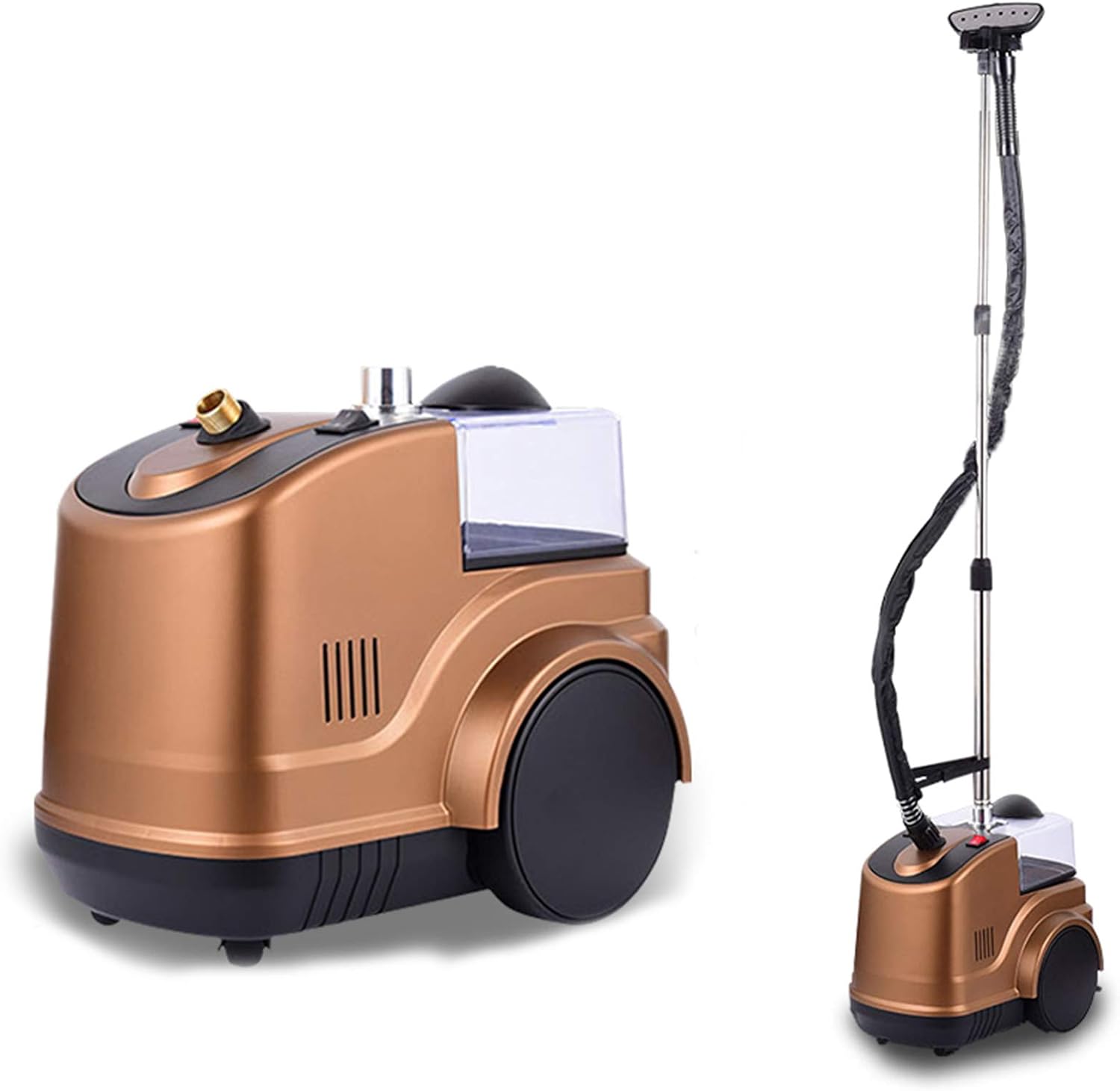 Clothes Professional Vertical Garment Steamer - Full Size Double Pole 1800W Small Handheld Ironing with Built-in Ironing Board and 2.4 L Water Tank for Household Commercial