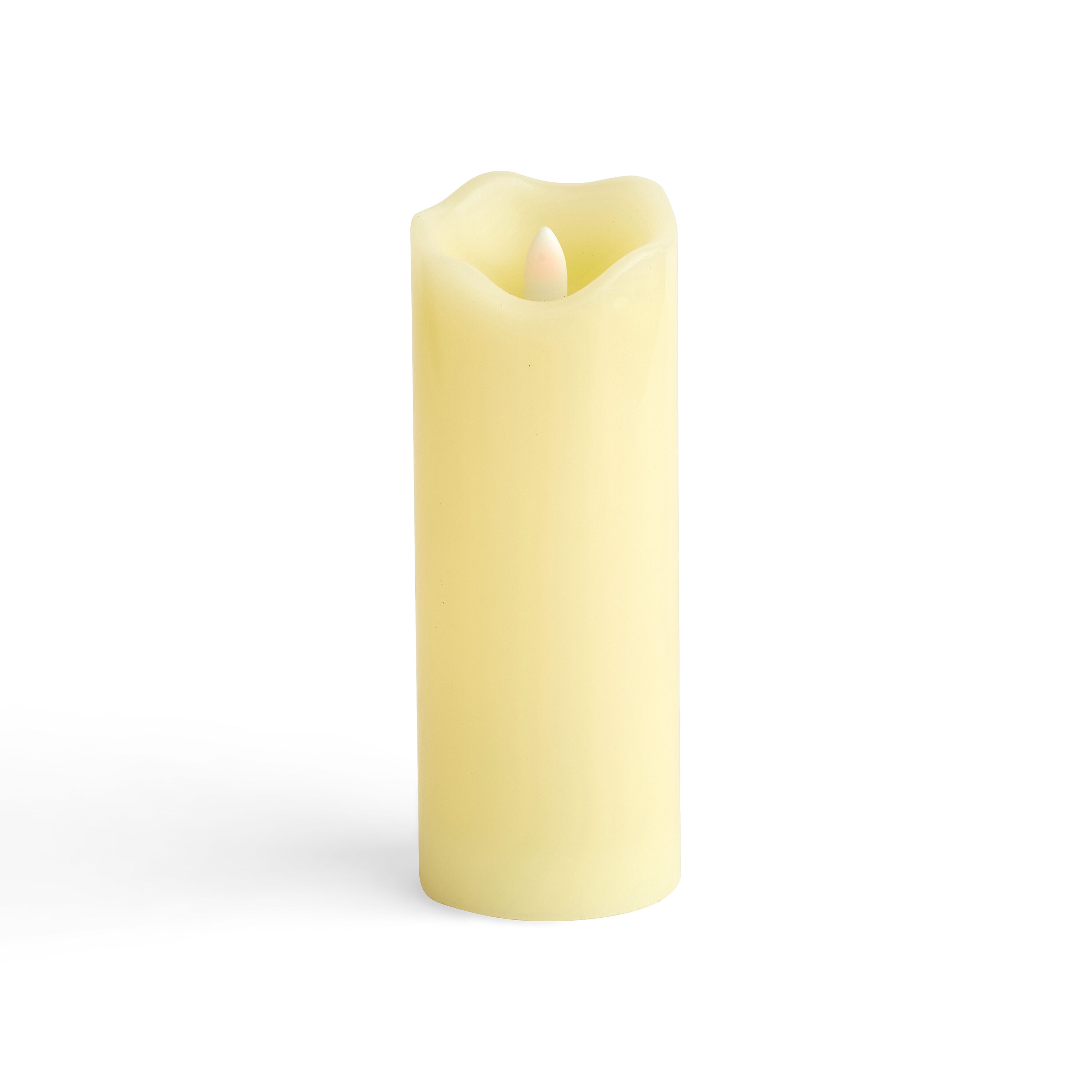 3 x 8 LED Ivory Wave Edge Pillar Candle by Hudson 43