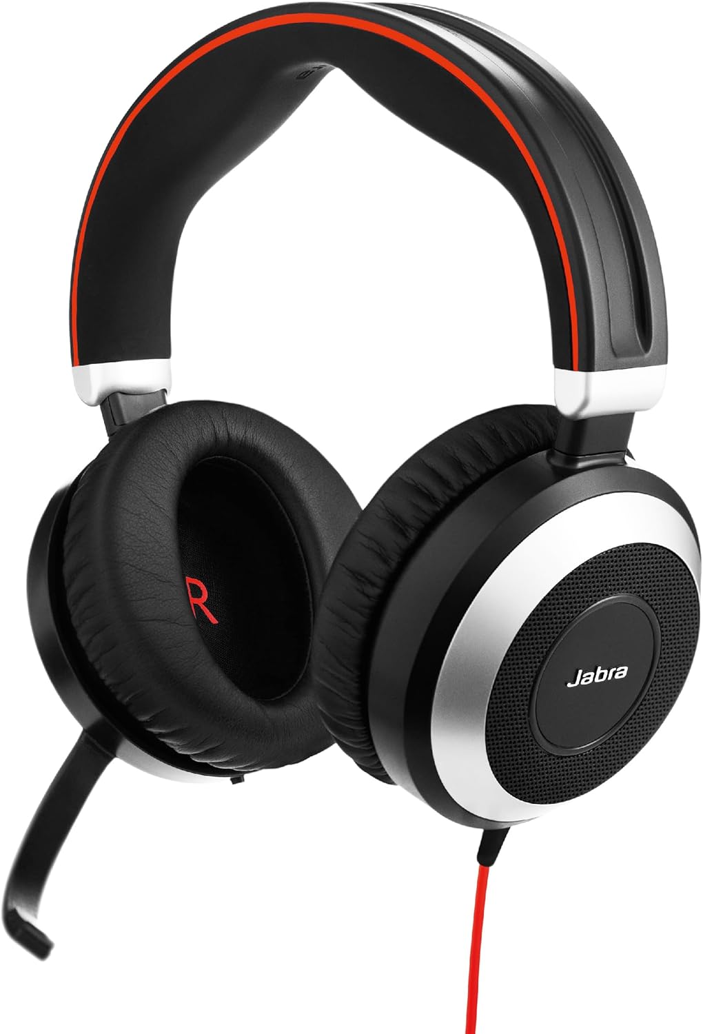 Jabra Evolve 80 MS Teams Wired Headset Professional Telephone Headphones with Unrivalled Noise Cancellation for Calls and Music, Features World Class Speakers and All Day Comfort