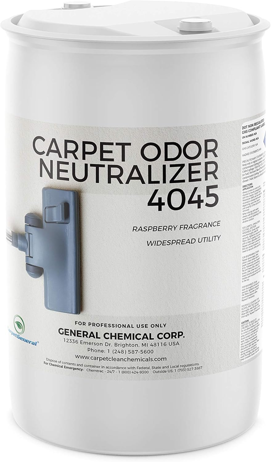 CarpetGeneral - Carpet Odor Neutralizer 4045: Concentrated Absorber, Deodorizer & Eliminator - Long-Lasting Freshness Raspberry Scent - Professional Grade Multi-Surface Application - 55 Gallons