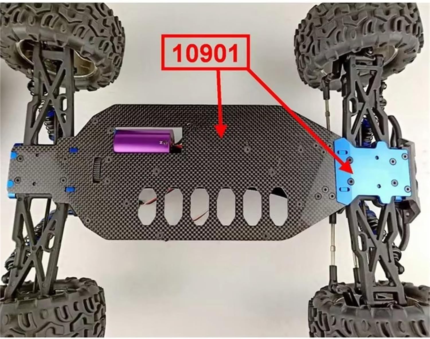 RC Car Accessories Compatible with VRX for Racing RH1011 RH1013 RH1013PR 1/10 Scale Rc Model Car Parts 10901 Aluminum for Chassis Plate