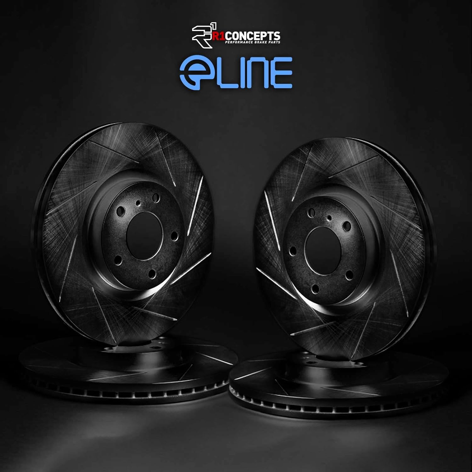 R1 Concepts Front and Rear Brake Rotors For 2016-2020 Lexus GS, 2015-2022 Lexus RC F| Slotted Disc Brake Rotors| Brakes and Rotors Brakes and Rotors