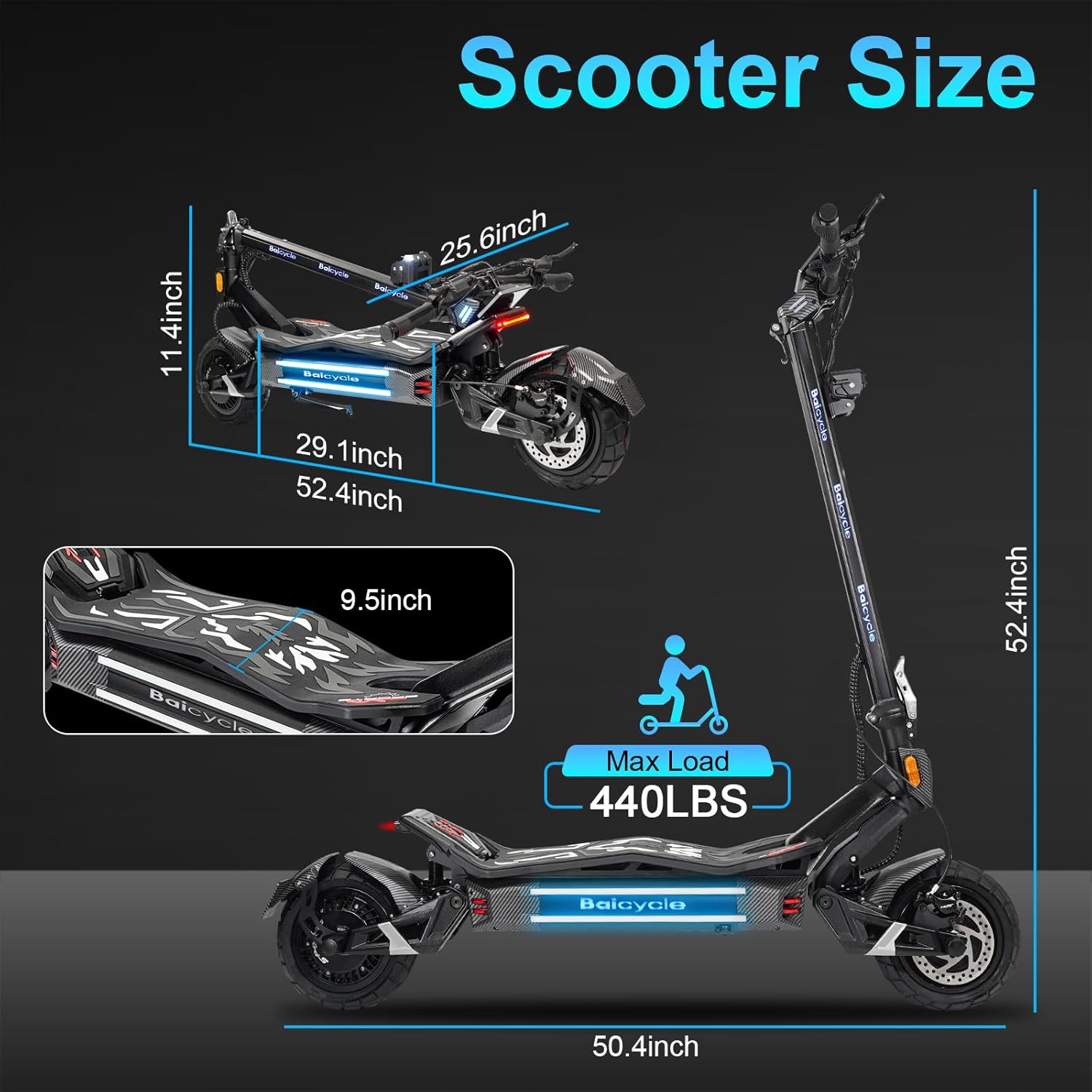 Electric Scooter with 6000W Torque Motor – UL Certified, 46MPH Top Speed, 50 Mile Long Range, 60V/30AH High-Capacity Battery, 10