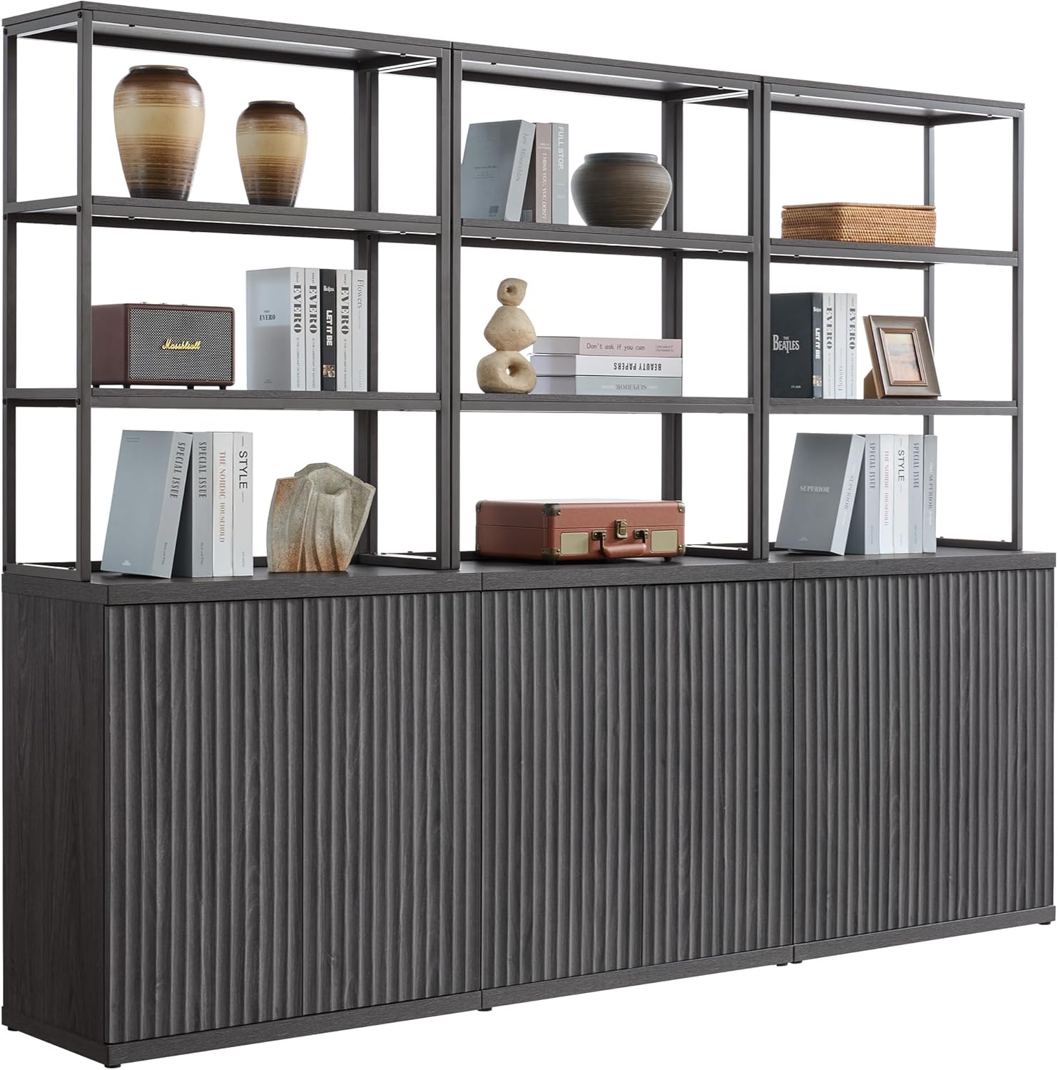 SICOTAS Fluted Book Shelf with Doors - 75