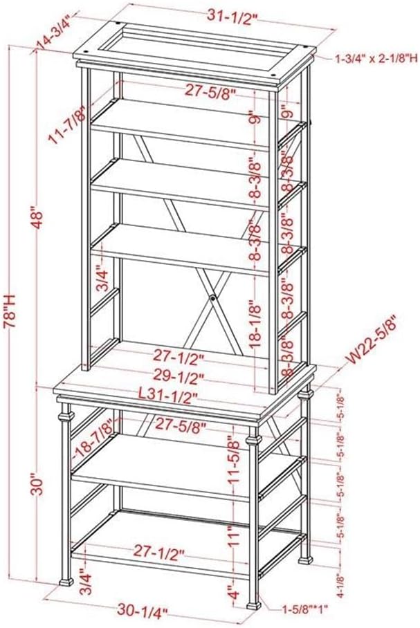 Furniture of America Garna Industrial Metal 6-Shelf Bookcase in Antique White