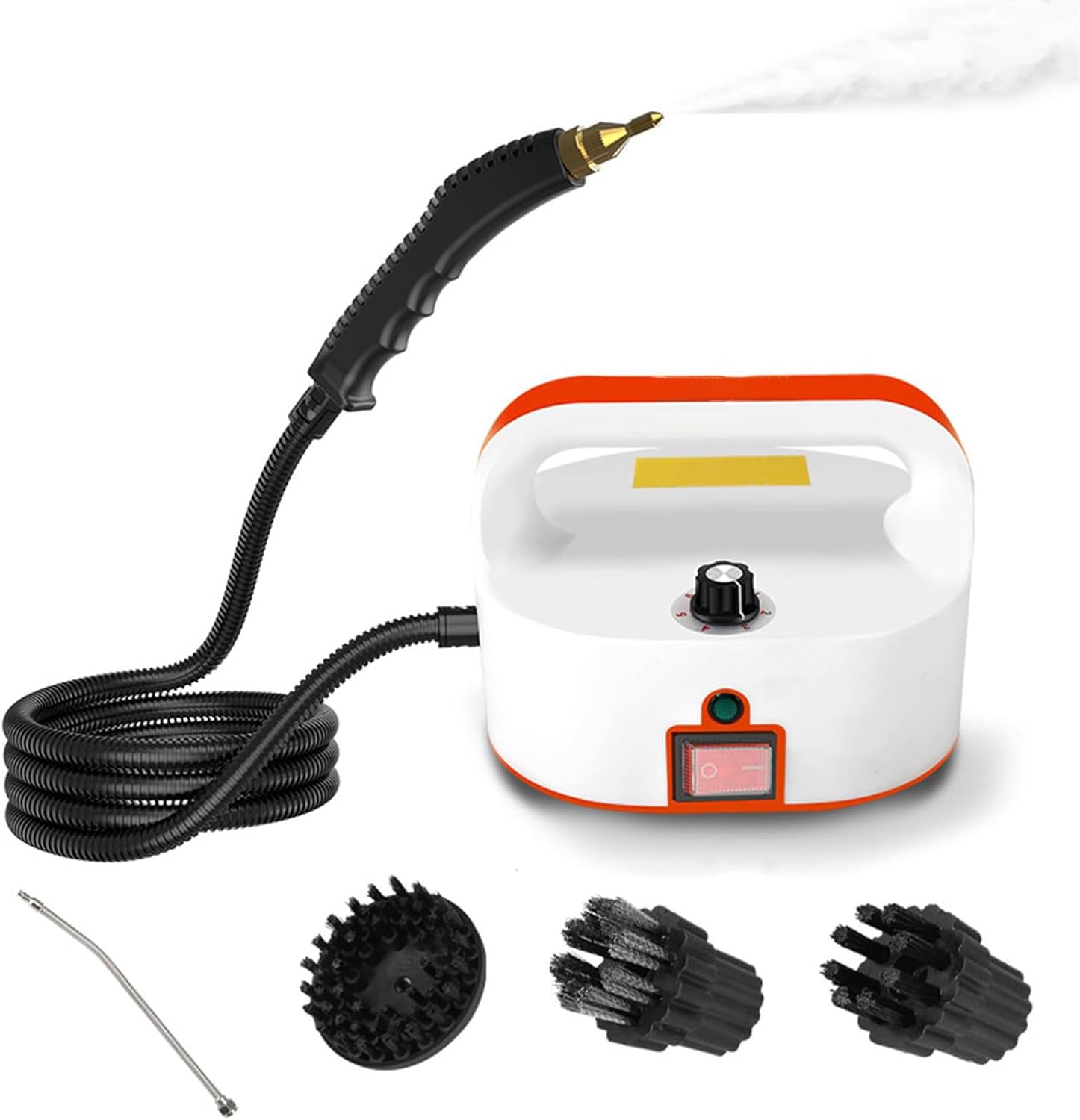 Handheld Steam Cleaner - 1600W Portable Pressurized Cleaner, 4.5 Bar Pressure, 3 Brush Heads, 50-400ml/min, Ideal for Air Conditioning, Kitchen, Range Hood, and Car Cleaning