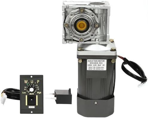 200W DC 12V Adjustable Speed Worm Gear Motor, High Torque RV40 Reversible Electric Reducer with Self-Locking Function, 0.71in Output Bore Diameter for Robotics and Automation