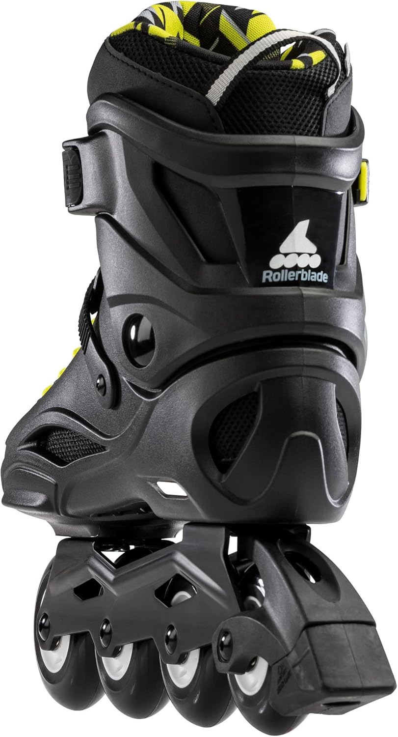 Rollerblade RB Cruiser Unisex Adult Fitness Inline Skate, Black/Neon Yellow, Urban Performance Inline Skates