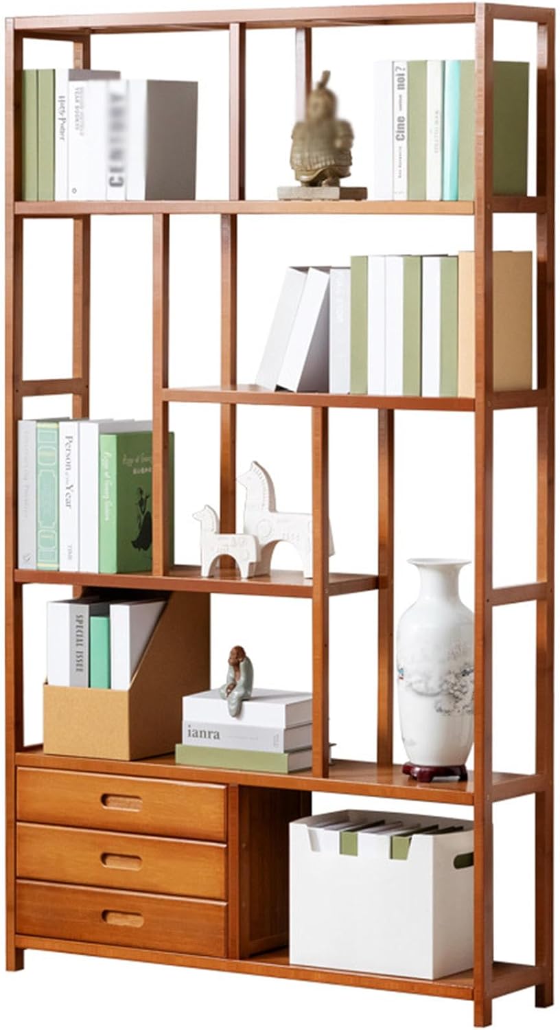 LoKori 6Tier Bookshelf|Book Case Book Storage Organizer|Large Bookshelves |Open Display Rack |Farmhouse Bookcase|Living Room Bedroom Office Home,80cm