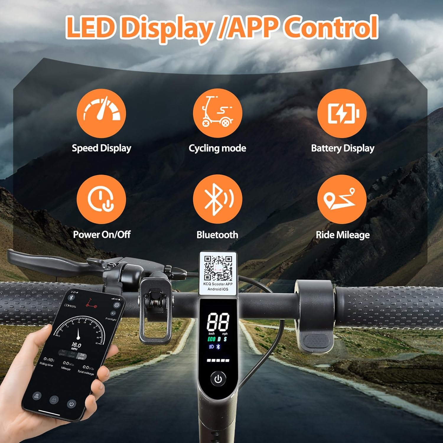 Fast Electric Scooters,Portable Folding Commuter E Scooter,19Mph Speed & 21 Miles Long Range E Scooter w/Double Braking System & App Control, 500W Motor, 8.5