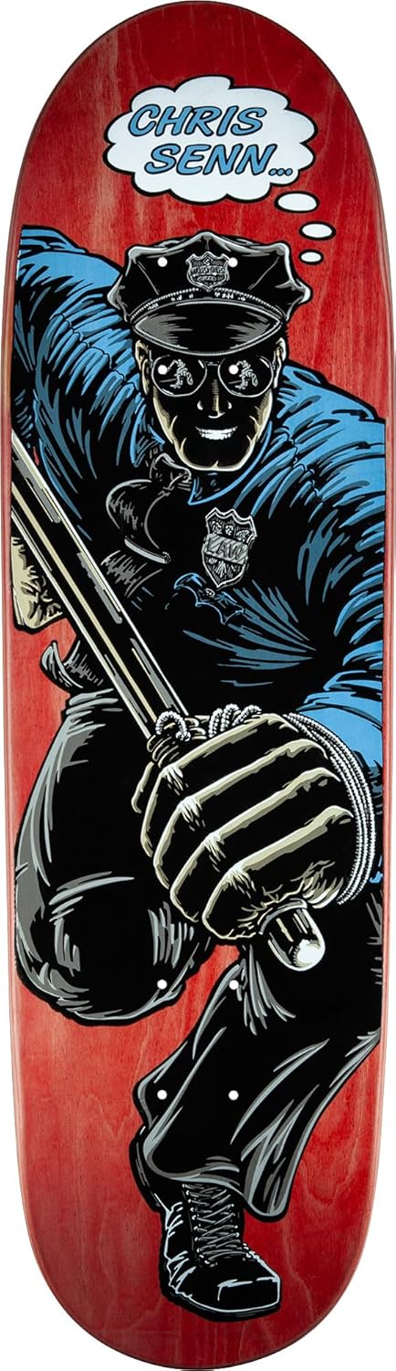 Po​Well Peralta Senn Cop Deck 9.13 x 31.83 Assorted Stain - Assembled AS Complete Skateboard