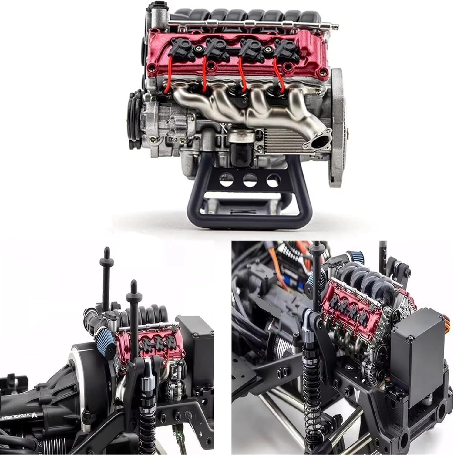 RC Car Accessories Compatible with SCX10Ⅱ for Capra VS4-10 Pro/Ultra RC Car DIY Parts MAD V8 Combustion Engine Model Building Kits Internal