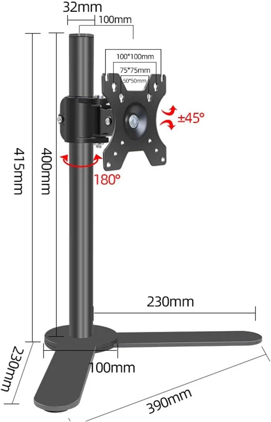 17-inch-32-inch desktop monitor stand LCD LED display touch screen stand monitor mounting bracket computer metal stand