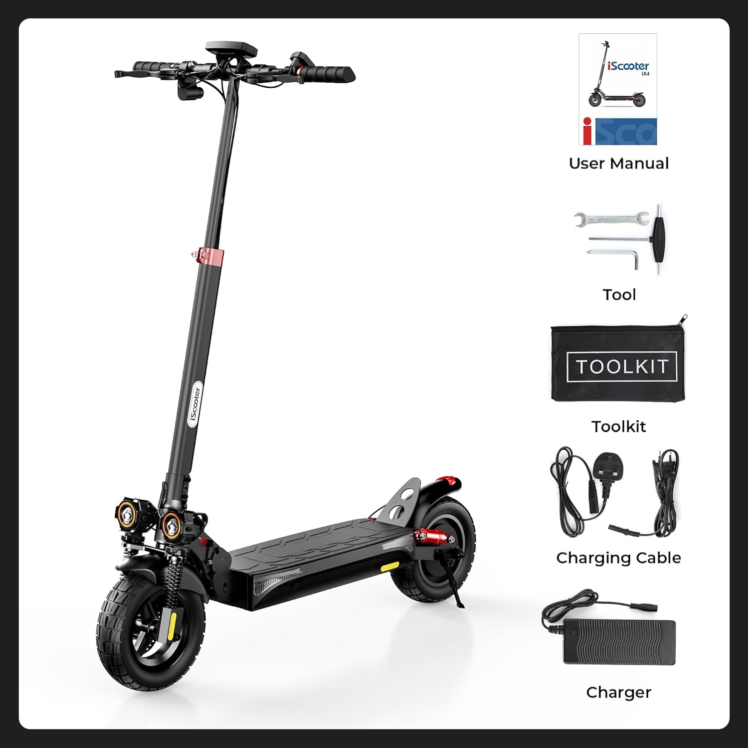 iScooter Electric Scooter Adults, 900W Motor E Scooter with 28MPH Top Speed & 25 Miles Range, 10