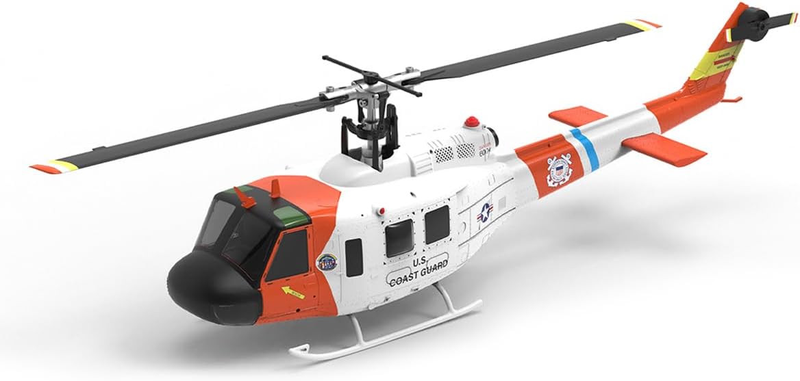 YU Xiang F07S UH-1 Huey 1/34 2.4G 6CH Brushless Direct Drive 6G Flybarless RC Helicopter Model with GPS Positioning for Altitude Hold and Adjustable Left/Right (RTF)