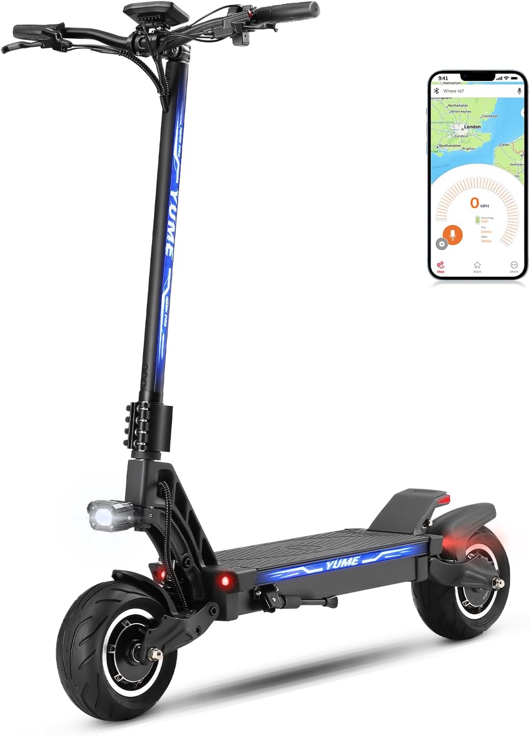 M YUME SCOOTER Hawk Pro Peak Power 6000W Electric Scooter Adult,Up to 50 MPH Speed,56 Miles Range Escooter, 10